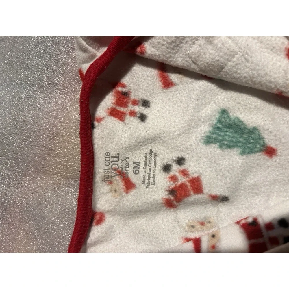Carter's Just One You Baby Christmas Fleece Sleeper 6M My First Christmas Santa
